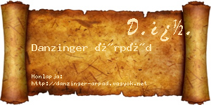Danzinger Árpád névjegykártya